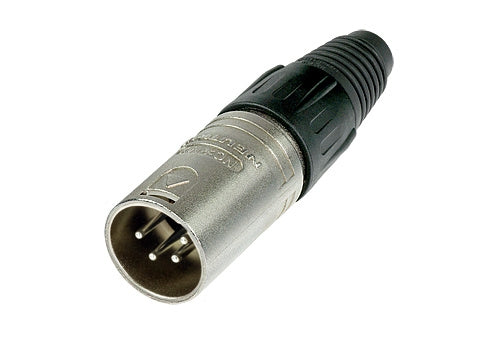 Neutrik NC4MX 4 Pin Male XLR Cable Connector with Nickel Housing and Silver Contacts