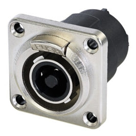 Neutrik NLT4FPXX 4 Pole Speakon Female Chassis Connector, Metal Housing, Solder Contacts, Countersunk Thru Holes