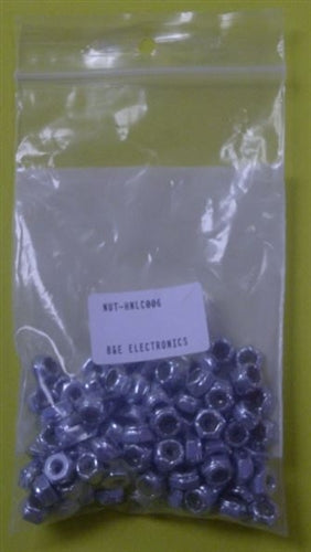 Hardware NUT-HNLC006 6-32 Nylon Insert Plated Locknut 100/Pack