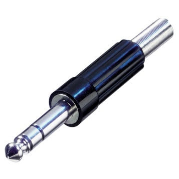 Rean Neutrik NYS204 3 Pole Stereo 1/4" Phone Plug, Plastic Handle with Flexible Anti-Kink Protection, Solder Tabs