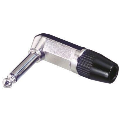 Rean Neutrik NYS207 2 Pole Mono 1/4" Right Angle Phone Plug, Solder Tabs