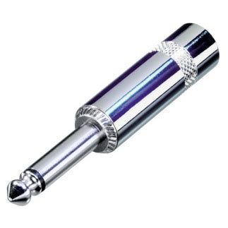 Rean Neutrik NYS224 2 Pole Mono 1/4" Phone Plug, Long Diecast Handle, Solder Tabs