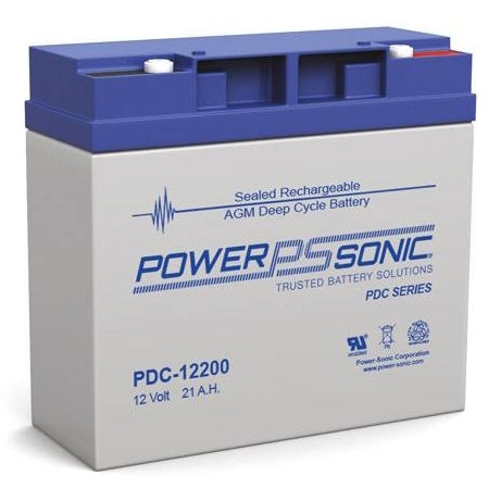 Powersonic PDC-12200B 12V 20Ah AGM Deep Cycle Battery, for Use with: Lawn Mower, Golf Cart, Golf Caddy, Boost Pack