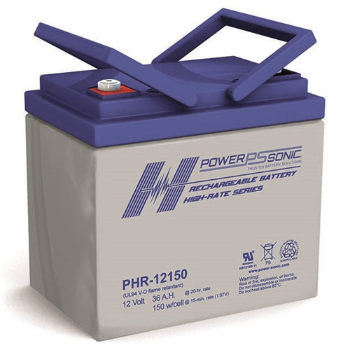 Powersonic PHR-12150 M6 Fr 12V 36Ah High Rate VRLA Battery, UPS Applications