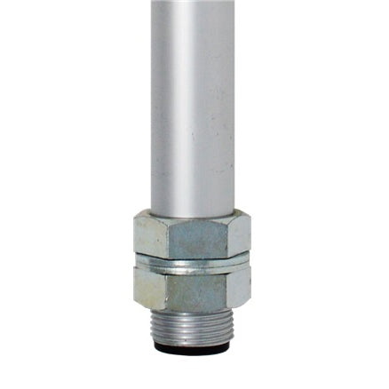 Patlite POLE22-1000AT 22mm Dia, 1000mm Aluminum Pole, 2 Nuts, 2 Washers, 2 Screws Included - with Threads, Silver
