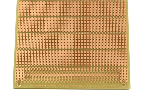 BPS Busboard PR3U PROTOBOARD-6H-3U, Single-Sided, 6-HOLE Strips, Accepts DIN Connectors, 100mm x 160mm (3.9" x 6.3")