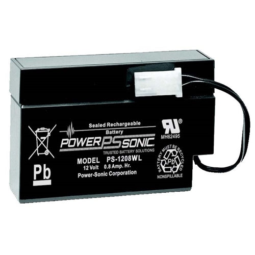Powersonic PS-1208WL 12V 0.8Ah SLA Battery with Leads