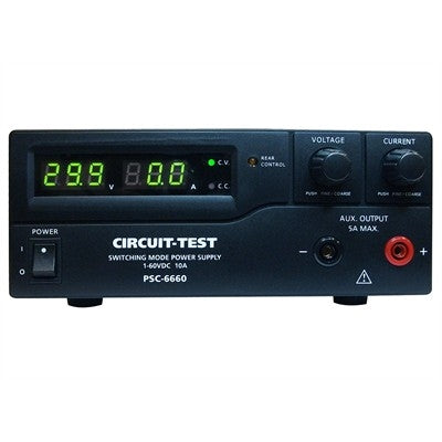 Circuit-Test PSC-6660 Benchtop Switching Power Supply 1-60VDC / 0-10AMP Remote Programmable