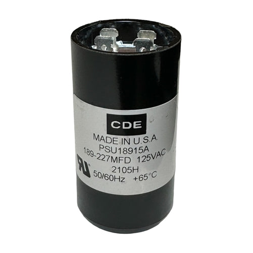 Cornell-Dubilier PSU18915A Motor Start Capacitor 189uF to 227uF 110/125VAC ** Temporary Duty Cycle Applications Only **