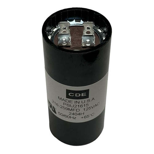 Cornell-Dubilier PSU21615 Motor Start Capacitor 216uF to 259uF 110/125VAC ** Temporary Duty Cycle Applications Only **