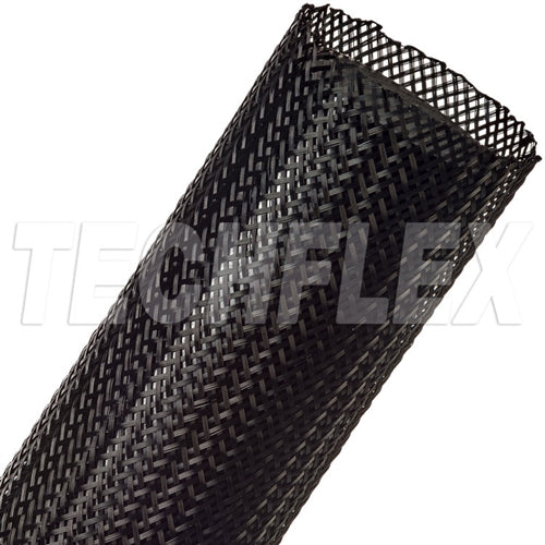 Techflex PTN1.75BK Black 1-3/4" General Purpose Expandable Braided Sleeving, Flexo PET, 200 Foot Roll