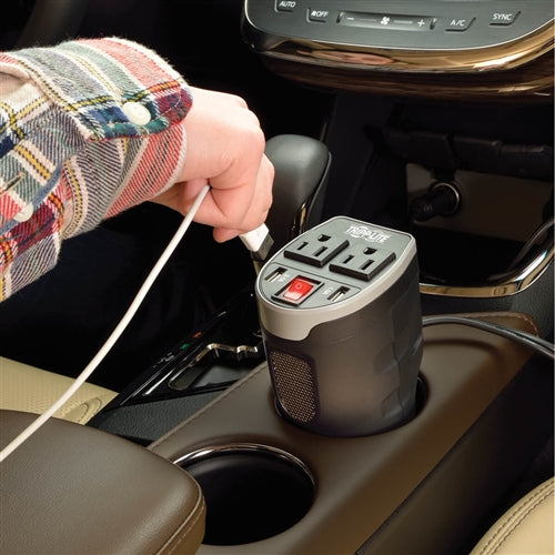 Tripplite PV200CUSB 200W Inverter with USB Charger, Fits in the Cup Holder