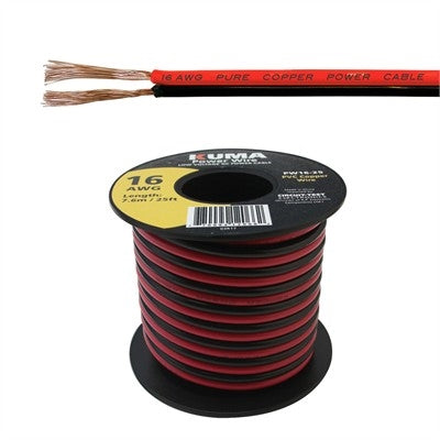 Circuit-Test PW16-25 16AWG Two Conductor Bonded Parallel Wire, Low Voltage DC Power Cable, 25ft Roll
