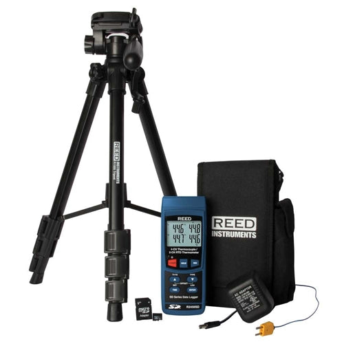 REED R2450SD-KIT2 Data Logging Thermometer with Tripod, SD Card and Power Adapter