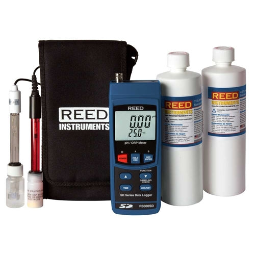 REED R3000SD-KIT2 Data Logging Ph/Orp Meter with Electrodes and Buffer Solution