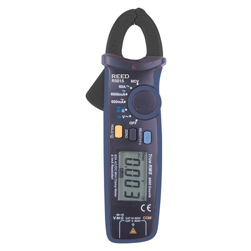 REED R5015 True RMS Mini Clamp Meter, 60A AC/DC