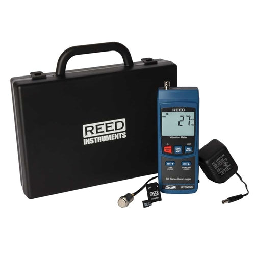 REED R7000SD-KIT Data Logging Vibration Meter with Power Adapter and SD Card