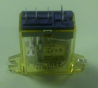 IDEC RH1B-UTDC12V Flange Mount Relay 12VDC SPDT 5 Pin, Res: 10A@240VAC/30VDC, Gen: 7.5A@120VAC, 7A@240VAC/30VDC, CSA