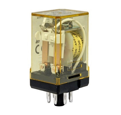 IDEC RR2P-ULDC24V Relay 24VDC DPDT 8 Pin Octal, Res: 10a@120-240VAC/30VD, Gen: 7.5A@120VAC/30VDC, 7A@240VAC