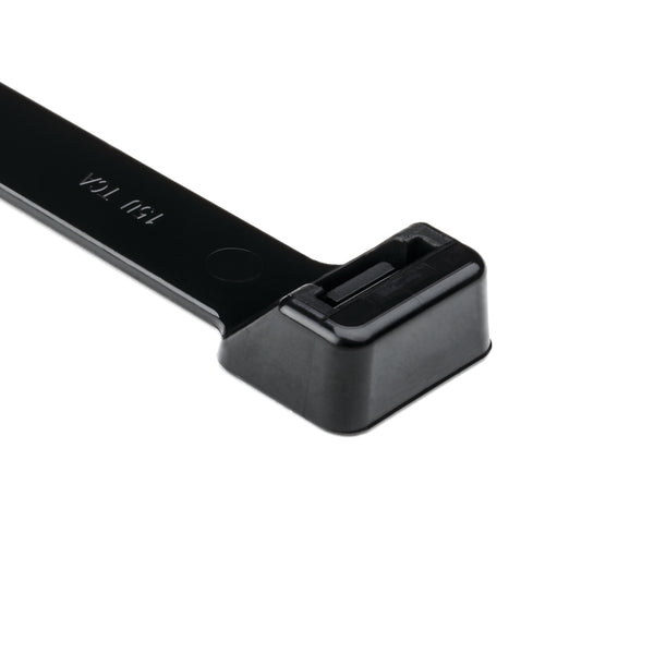 Hellermann Tyton RT255S0HIRX2 Releasable Cable Tie, Release Tab, 8.9" Long, 250lb Tensile Strength, PA66HIRHSUV, Black, 25/pkg