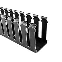 Hellermann Tyton Slotted Wire Finger Ducting 1.5" x 1.5" Black 6 Foot Length * Cover Sold Separately - See TC1.5BLK *