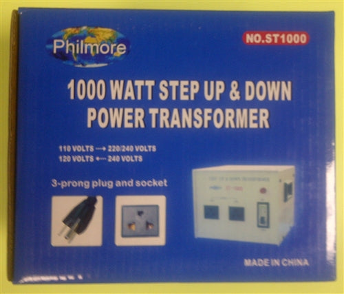Philmore ST1000 Step Up/Step Down Transformer 110V/220V 1000W *Do Not Use in Wet Areas, Bare Earth or Concrete*