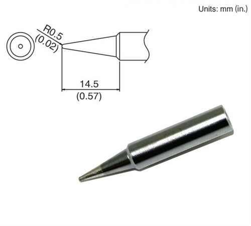Hakko T18-B Conical Tip, 0.5mm Radius Conical, for the FX-888D Station, FX-600, FX-8801, 907/900M/913 Irons