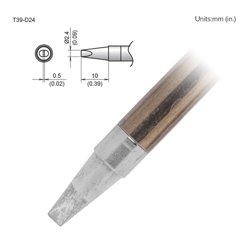 Hakko T39-D24 Chisel Tip 2.4 x 10mm, for the FX-971 Soldering Station