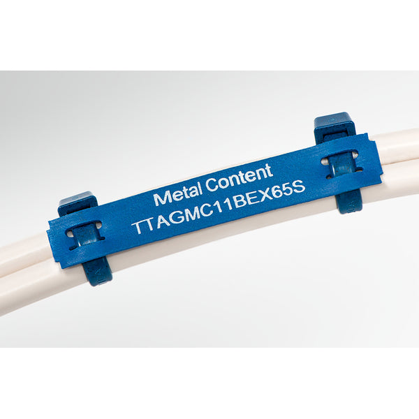 Hellermann Tyton 556-26503 Printable Tag with Metal Content, 0.59" x 3.93", Polyolefin, Blue, 120/roll