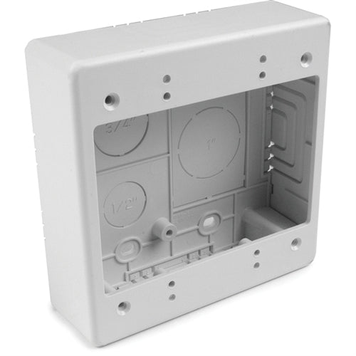 Hellermann Tyton TSRW-JBD Dual Gang Junction Box 1.25" Deep, 2 Piece, White