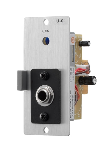 TOA U-01P Auxiliary Module, C/W Gain Control, Phone Plug, 220k Ohm, 900 Series Module