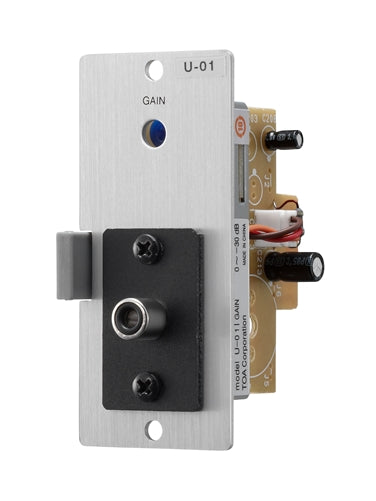 TOA U-01R Auxiliary Module, C/W Gain Control, RCA Input, 220k Ohm, 900 Series Module