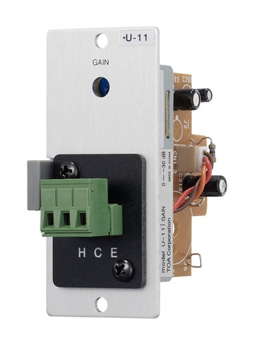 TOA U-11S Auxiliary Module, Mute-Receive, Gain Control, Terminal Block, 220k Ohm, 900 Series Module