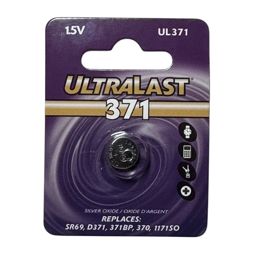 Ultralast UL371 1.5V Silver Oxide Watch Battery (D370, SR69, SR920SW, KS371, RW415, RW315, D371, TR920SW Equivalent)