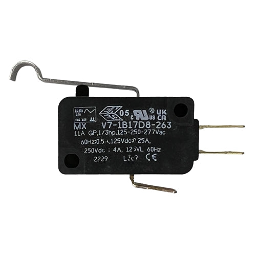 Honeywell V7-1B17D8-263 Miniature Basic Switch SPDT, Simulated Roller, 11A/125VAC 0.5A/125VDC, .187" QC, Micro Switch