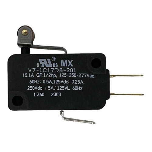 Honeywell V7-1C17D8-201 Miniature Basic Switch SPDT, Roller Lever, 15A/125VAC 0.5A/125VDC, .187" QC, Micro Switch