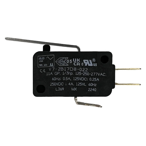 Honeywell V7-2B17D8-022 Miniature Basic Switch SPDT, Straight Lever, 11A/125VAC 0.5A/125VDC, .187" QC, Micro Switch