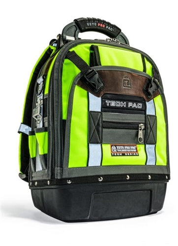 VETO PRO PAC TECH PAC HI-VIZ YELLOW BACKPACK TOOL BAG (W:9.875" L:14.25" H:21.5") VPP10063