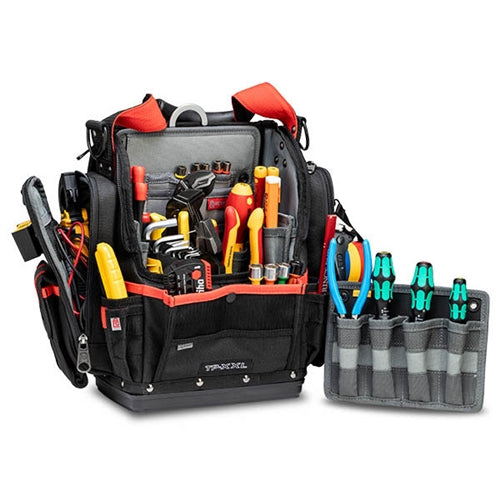 VETO PRO PAC TP-XXL INFRARED MID-SIZED TOOL POUCH, NEW BLACK AND RED COLOR SCHEME (H:15" W:15" D:8") VPP10850