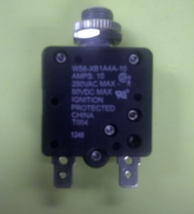 P&B TE W58-XB1A4A-10 10 Amp Resettable Circuit Breaker, Maximum Voltage Rating: 50VDC / 250VAC