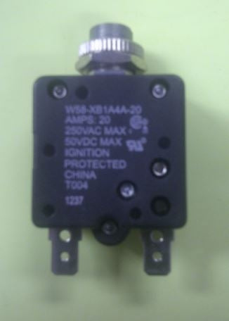 P&B TE W58-XB1A4A-20 20 Amp Resettable Circuit Breaker, Maximum Voltage Rating: 50VDC / 250VAC