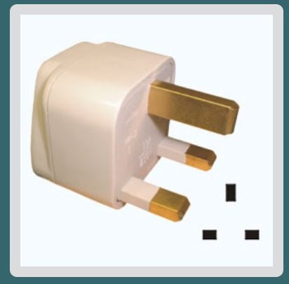 Circuit-Test WA-7 Travel Adapter 3 Conductor Plug to 3 Pin Great Britain Plug, AC Voltage