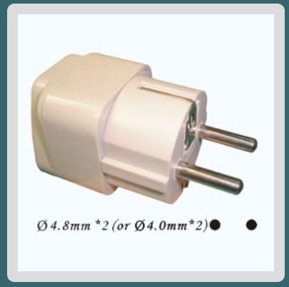 Circuit-Test WA-9 Travel Adapter 3 Conductor Plug to 3 Pin European Plug, AC Voltage