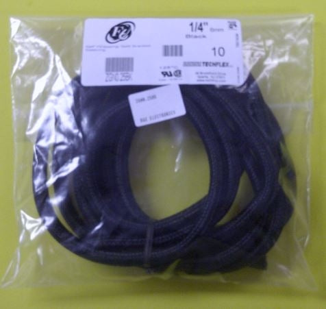 Techflex ZGN0.25BK Black 1/4" Self-Wrapping Semi-Rigid Split Braided Sleeving, F6 Series, Non-Expandable (10ft)
