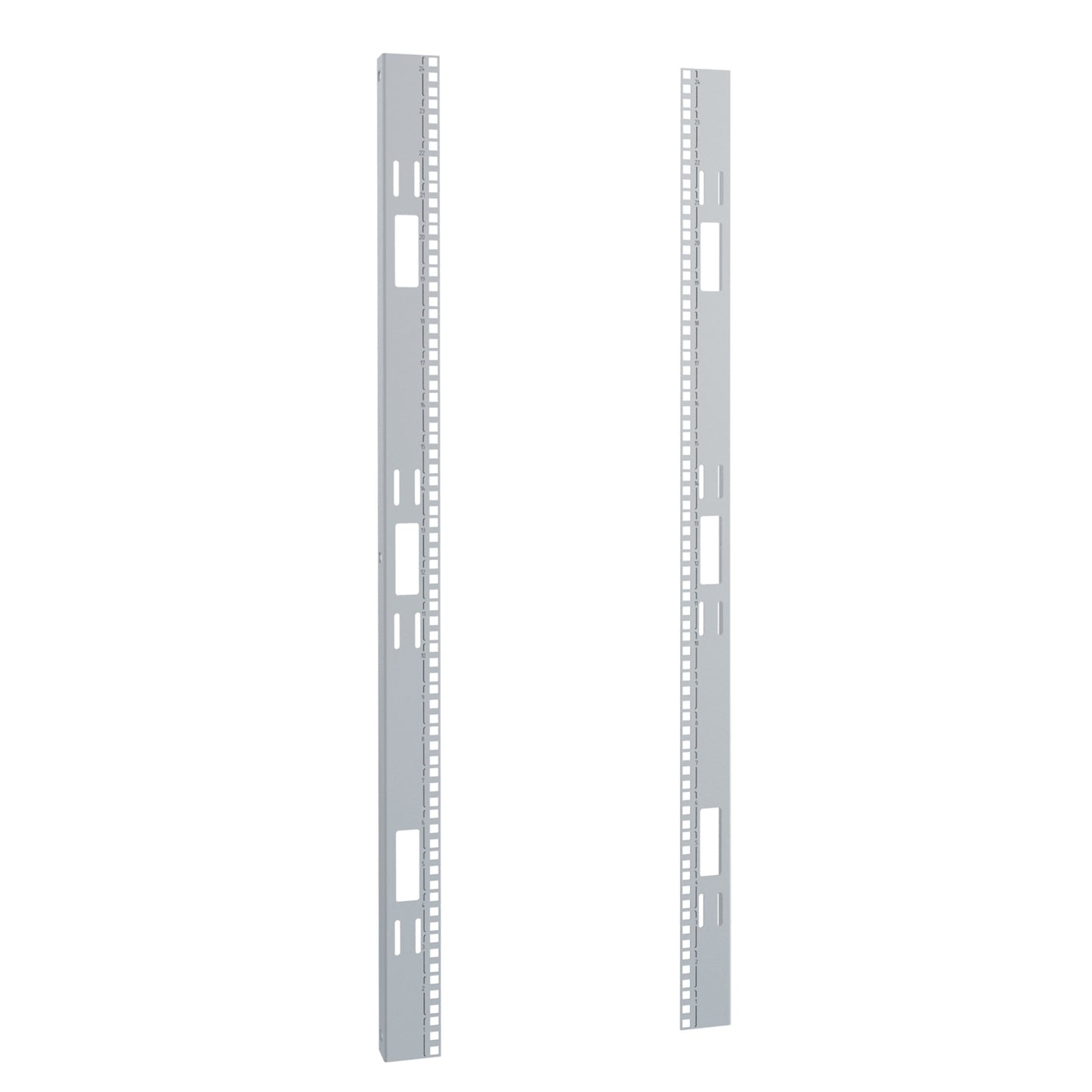 Hammond C4PR4223SZPL Square-Hole Mounting Rack Rails, Pair, 24U, 23.00" Mounting W x 42.00" H, for 30.00" C4/C4RR, 12-Gauge Steel, Zinc-Plated, Mounting.