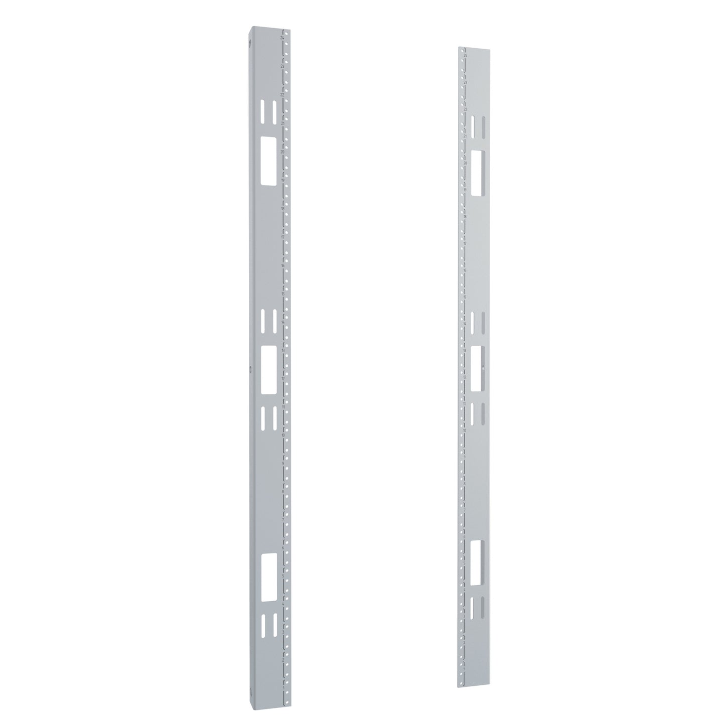 Hammond C4PR4223TZPL 10-32 Tapped Mounting Rack Rails, Pair, 24U, 23.00" Mounting W x 42.00" H, for 30.00" C4/C4RR, 10-Gauge Steel, Zinc-Plated, Mounting.