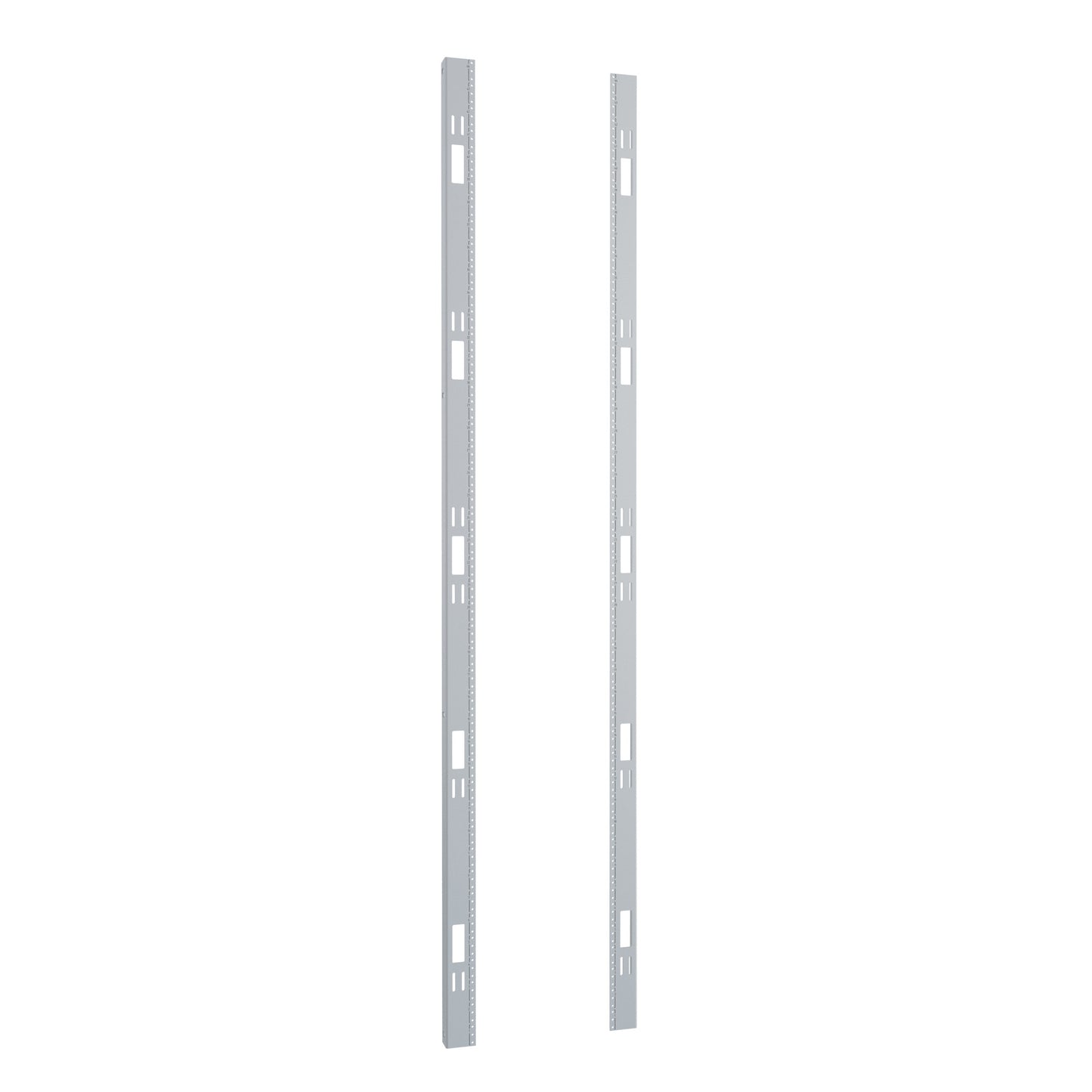 Hammond C4PR7723TZPL 10-32 Tapped Mounting Rack Rails, Pair, 44U, 23.00" Mounting W x 77.00" H, for 30.00" C4/C4RR, 10-Gauge Steel, Zinc-Plated, Mounting.