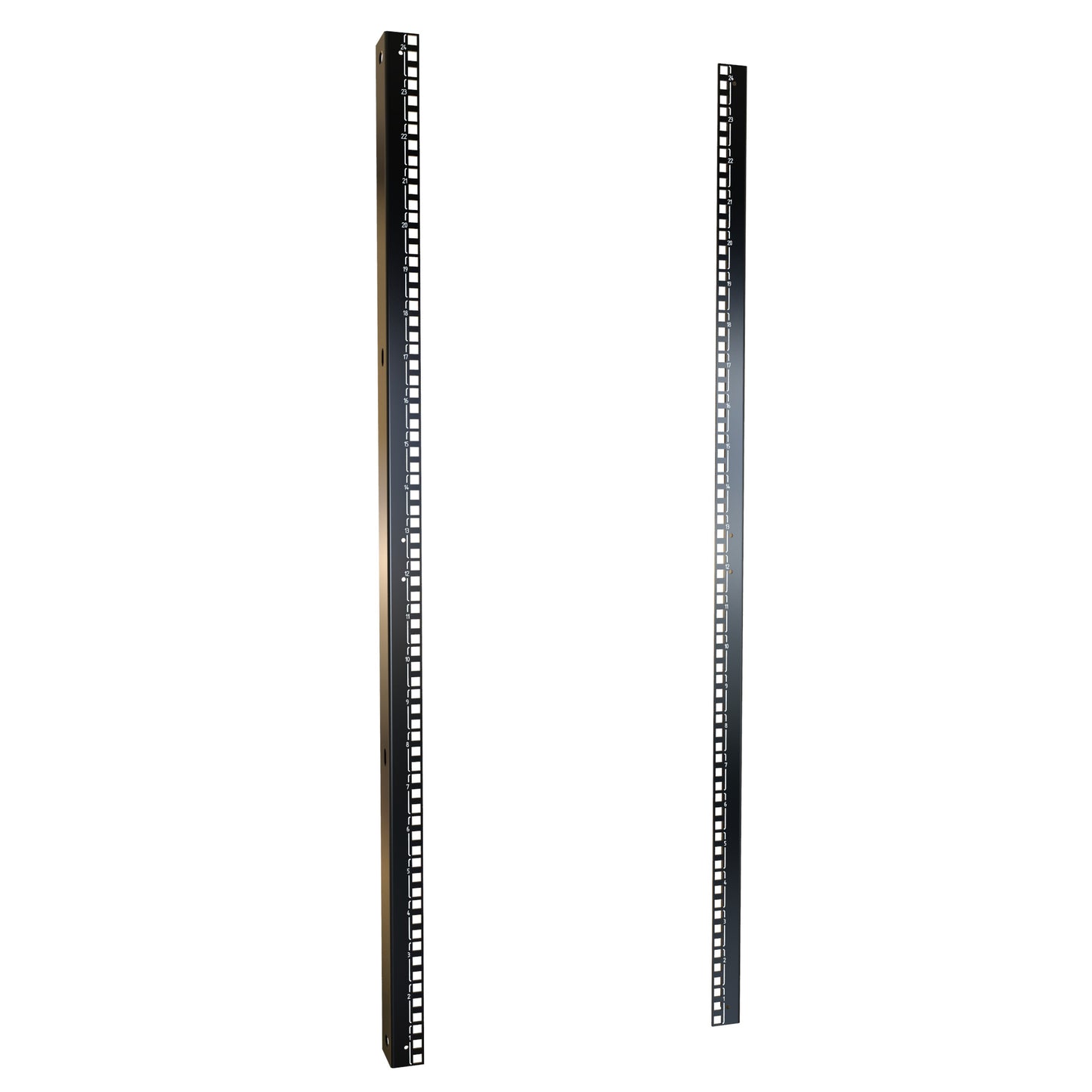 Hammond H1SRR24U24BK 24U Square-Hole 19" Mounting Rack Rails, Pair, 42.00" H, for 24" Wide Cabinets, 12-Gauge Steel, Black.