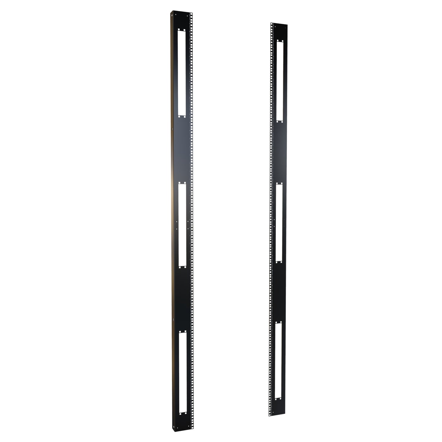 Hammond H1SRR52U30BK 52U Square-Hole 19" Mounting Rack Rails, Pair, 91.00" H, for 30" Wide Cabinets, 12-Gauge Steel, Black.