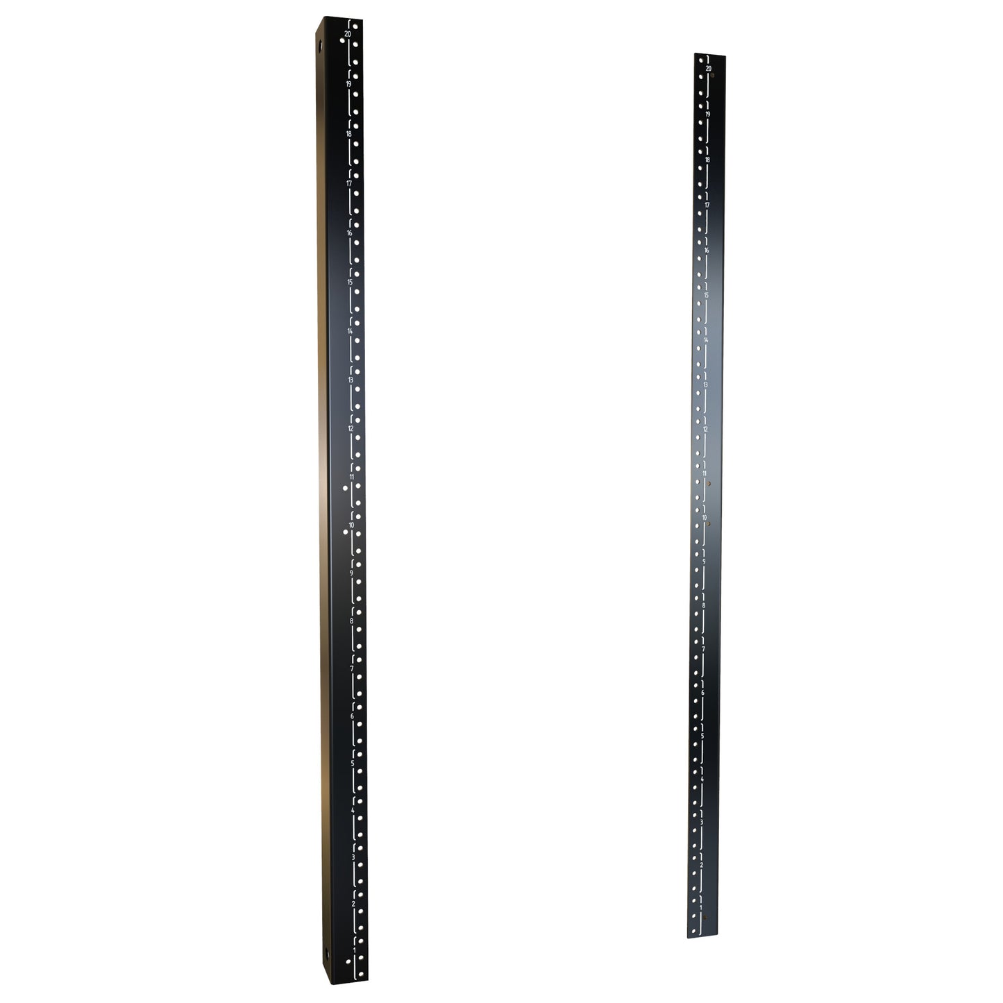 Hammond H1TRR20U24BK 20U 10-32 Threaded 19" Mounting Rack Rails, Pair, 35.00" H, for 24" Wide Cabinets, 12-Gauge Steel, Black.